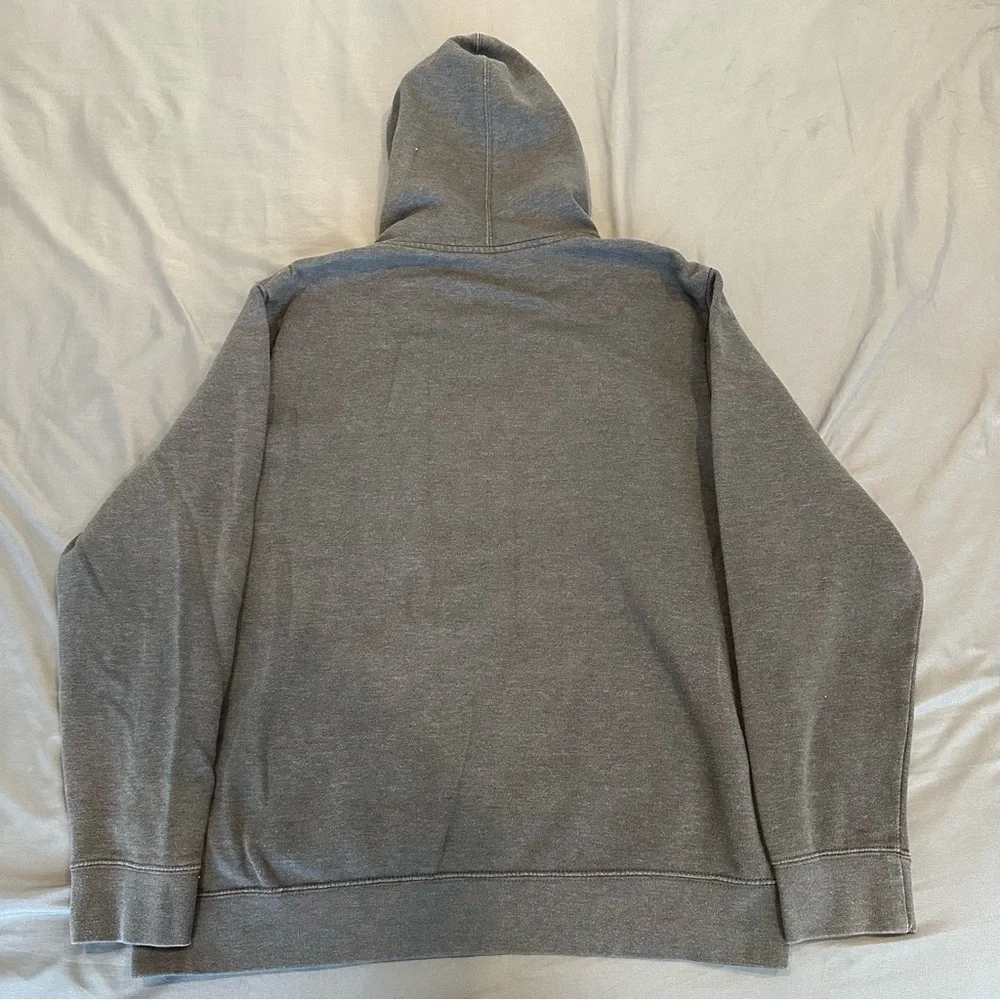 New England PATRIOTS Majestic Sweatshirt Hoodie Sz LARGE Dark Gray Pat Patriot